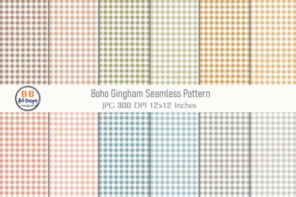 Boho Gingham Seamless Pattern Background for Creative Projects