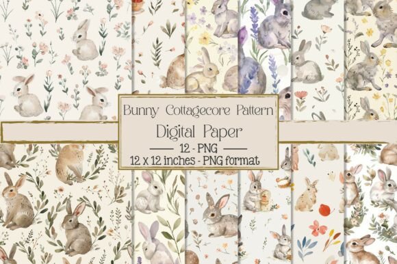 Bunny Cottagecore Seamless Pattern