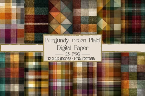 Burgundy Green Plaid Seamless Pattern: A Versatile Design for Creative and Commercial Use