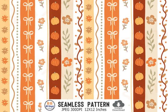 Coquette Fall Pattern Pumpkin Floral Bow: A Versatile Design for Creative Projects
