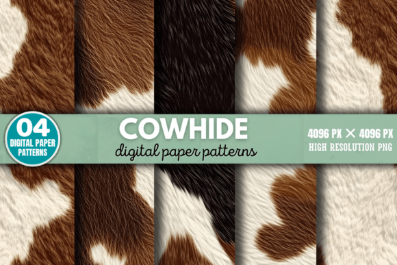 Cowhide Digital Paper Background 6: Elevate Your Creative Projects with Rustic Elegance