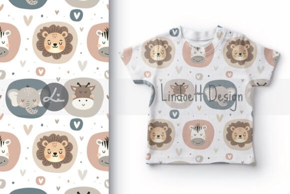 Cute Safari Animals Seamless Pattern for Creative Projects