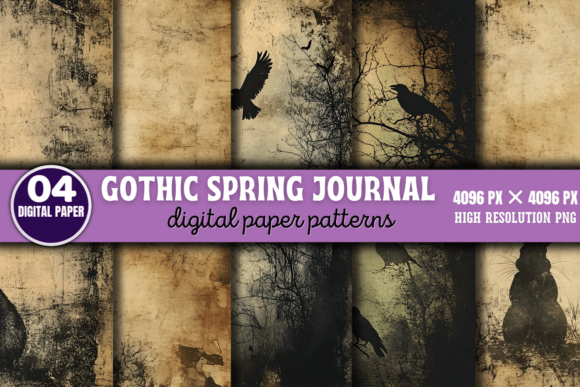 Gothic Spring Journal Digital Paper 6: Elevate Your Creative Projects with Elegance and Style