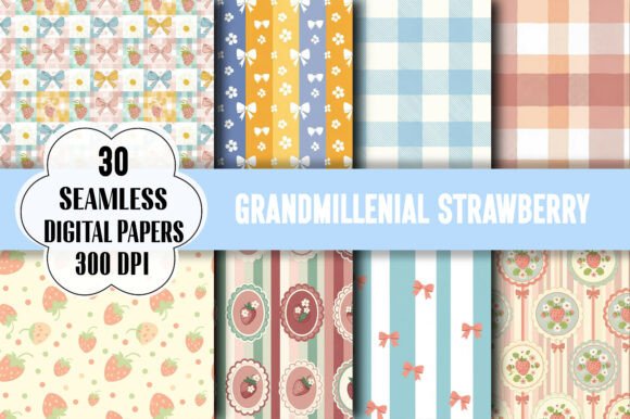 Grandmillenial Strawberry Pattern: A Versatile Design for Every Creative Project