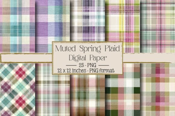 Muted Spring Plaid Digital Paper