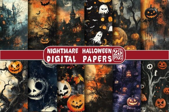 Nightmare Halloween Digital Paper