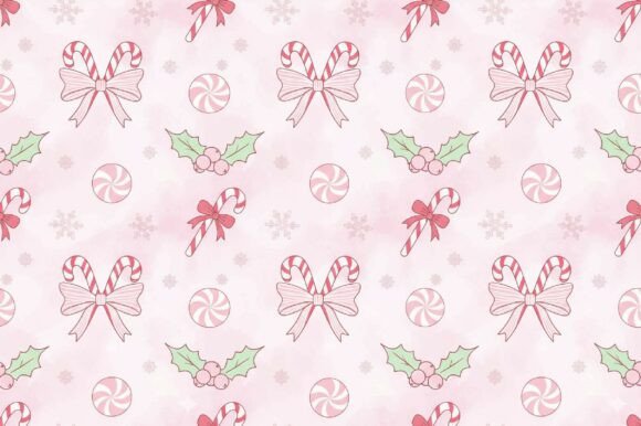 Pink Christmas Candy Pattern Paper Bow