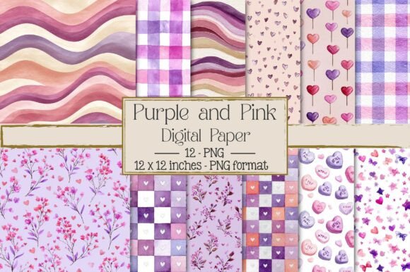 Purple and Pink Valentines Digital Paper: A Creative and Practical Choice for Designers and Entrepreneurs