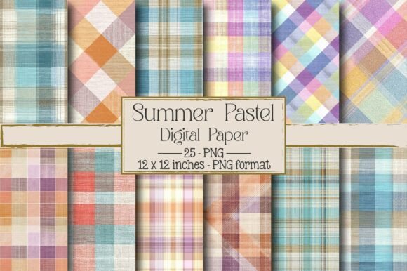 Retro Summer Pastel Plaid: A Versatile Design for Creative Expression