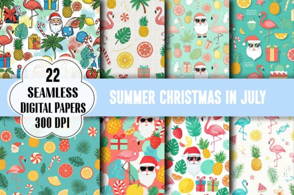 Summer Christmas in July Digital Pattern: A Strategic Design for Creative and Business Success