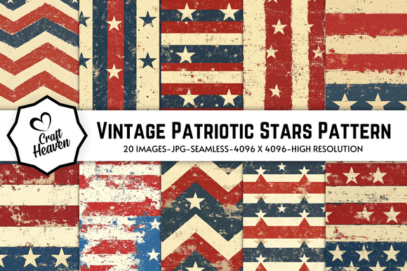Vintage Patriotic Stars Pattern: A Timeless Digital Design for Creative Projects