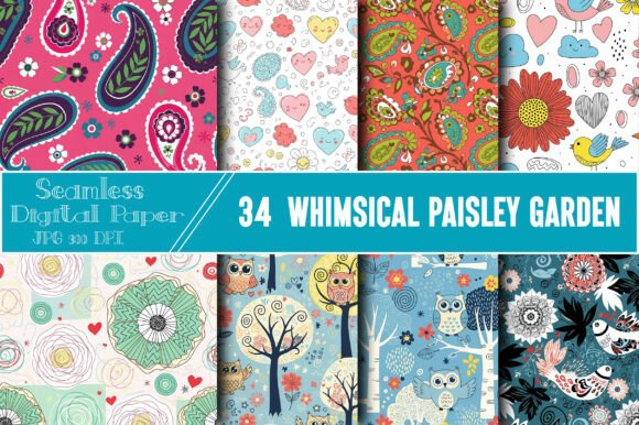 Whimsical Paisley Garden Pattern